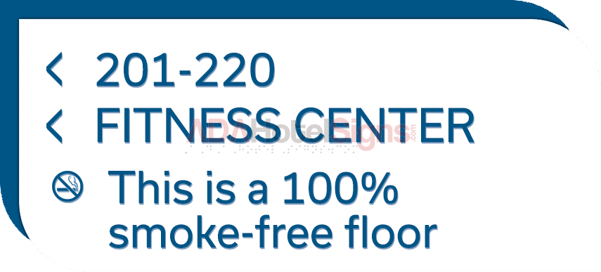2-Line DIrectional Sign - 100% Smoke-Free Floor