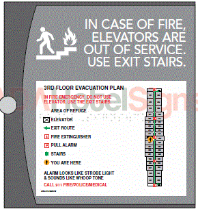 Elevator Evacuation Sign - New York