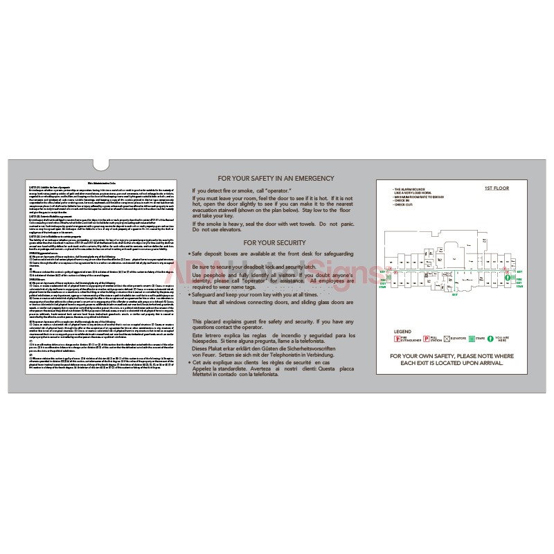 In-Room Evacuation Sign