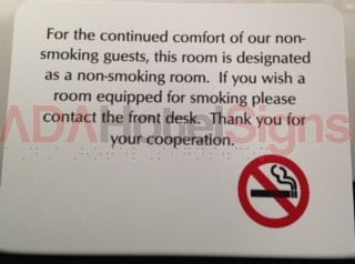 Non- Smoking Room Easel (50/Pkg)