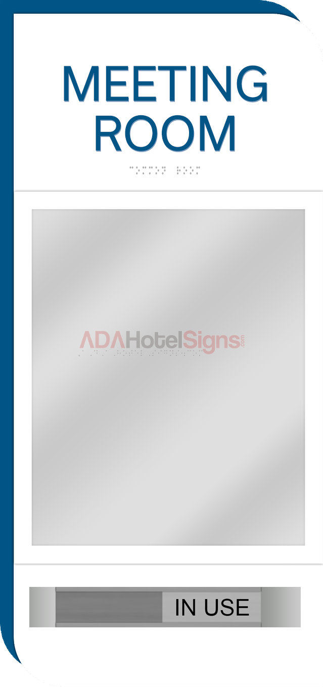 2-Line Room Sign w/ Window & Sliding Panel