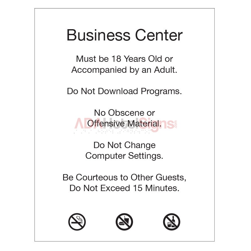 Business Center Rules