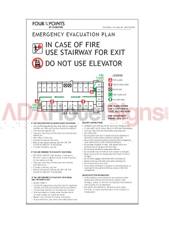 Guest Room Evacuation Sign