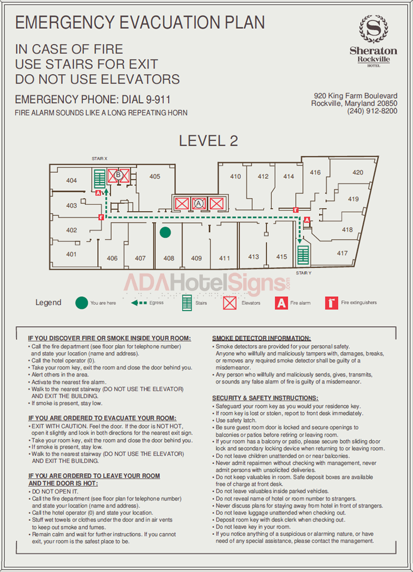 Guestroom Evac Sign