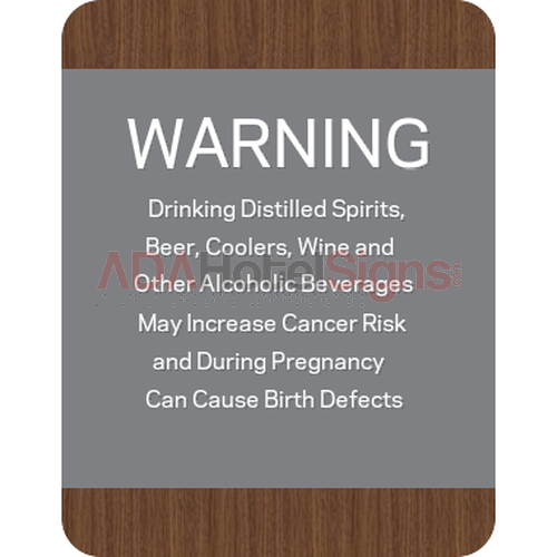 Prop 65 - Alcoholic Beverage Warning Sign