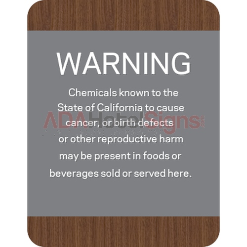 Prop 65 - Chemical Warning Sign