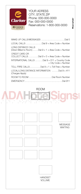 Clarion Paper Telephone Face Plate