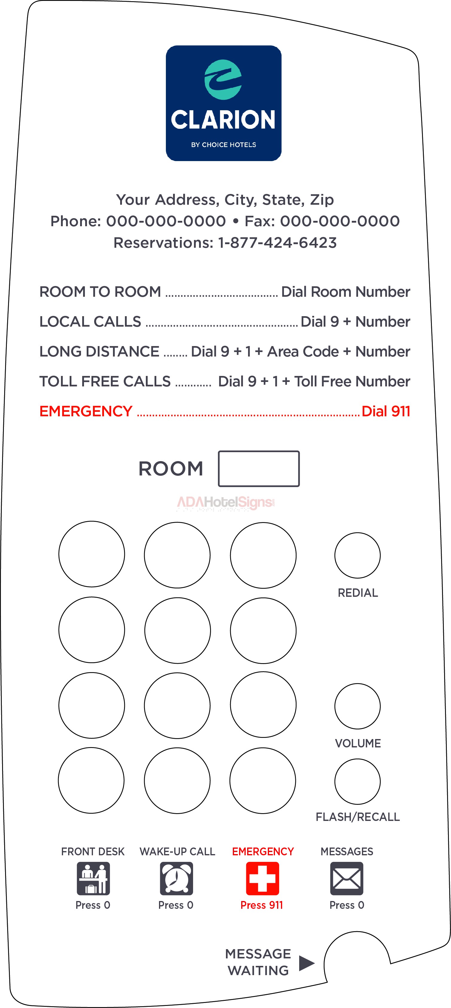 Clarion Pointe Phone Plate 