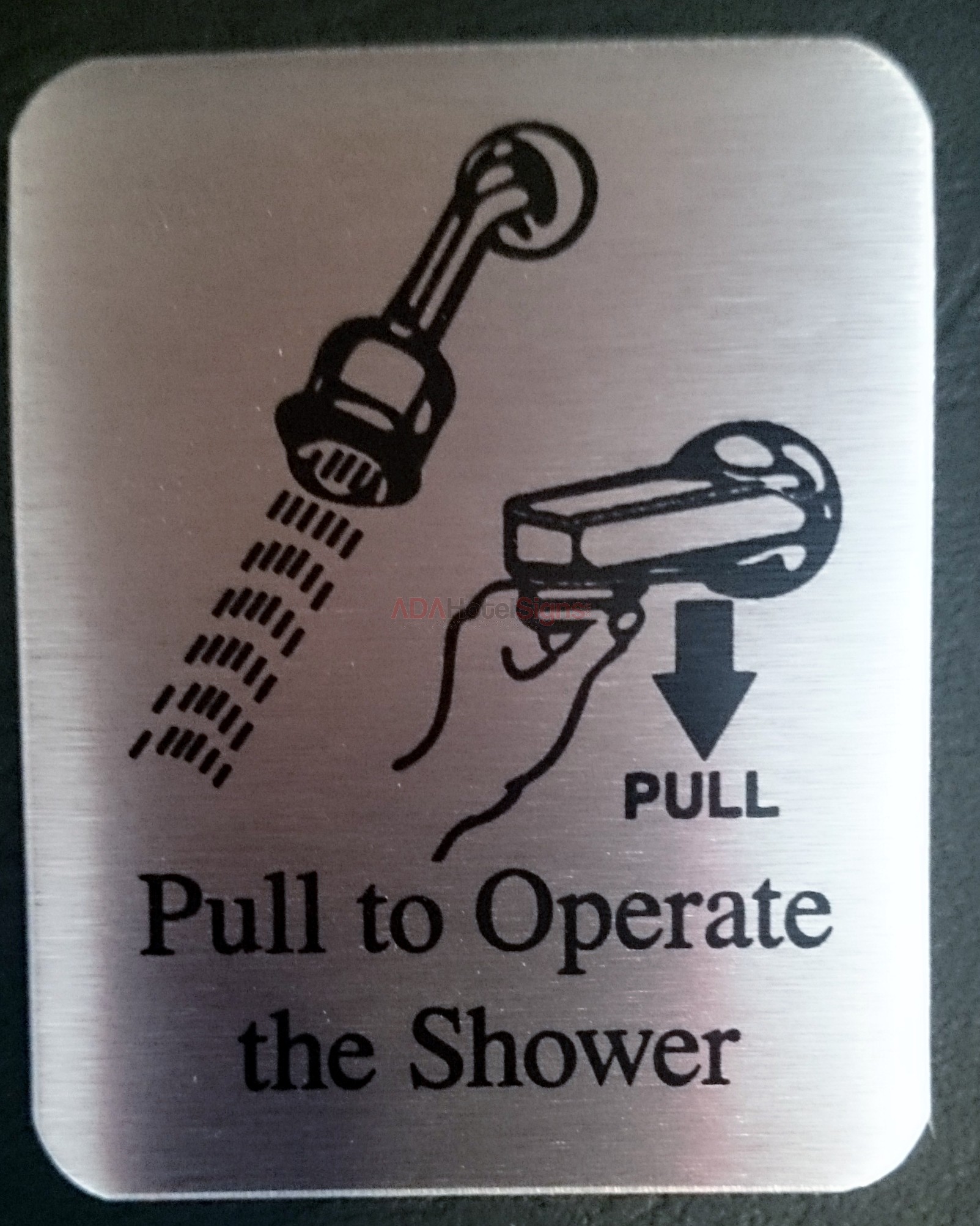 Pull to Operate the Shower