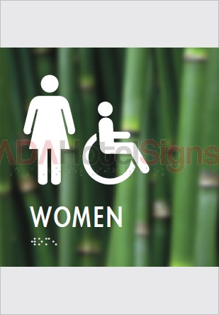 Women Accessible restroom ID sign