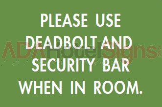 Deadbolt security decals