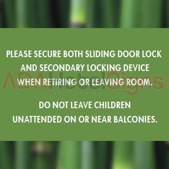 Balcony Safe and Security ID sign