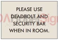 Deadbolt & Security Decal