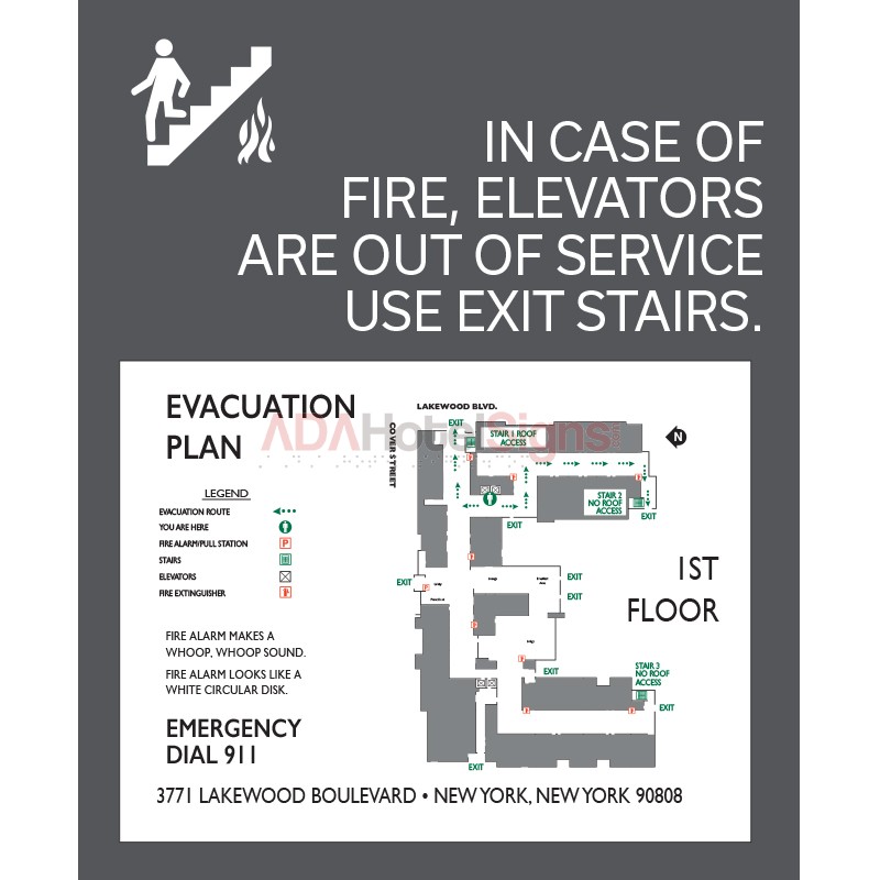 Corridor Evacuation Sign - CA