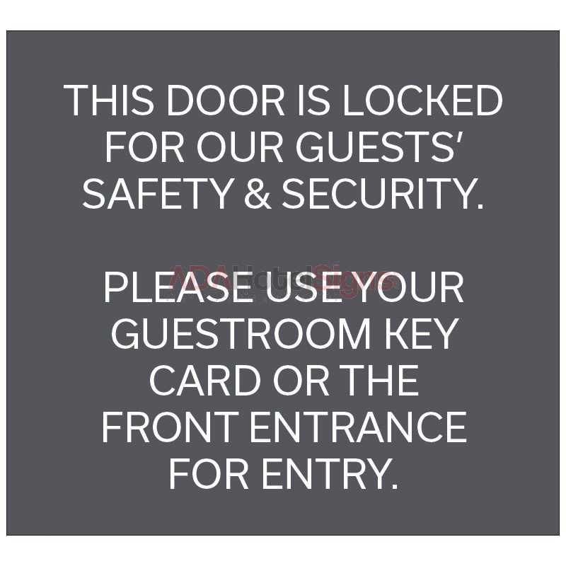 Door is Locked, Please Use Guestroom Key - Large