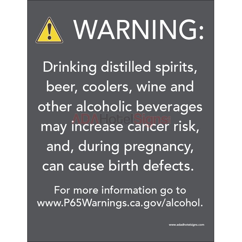 Warning Drinking Alcohol - CA Code