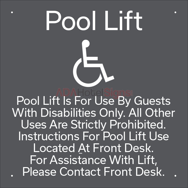 Pool Lift Rules, w/ ISA Symbol