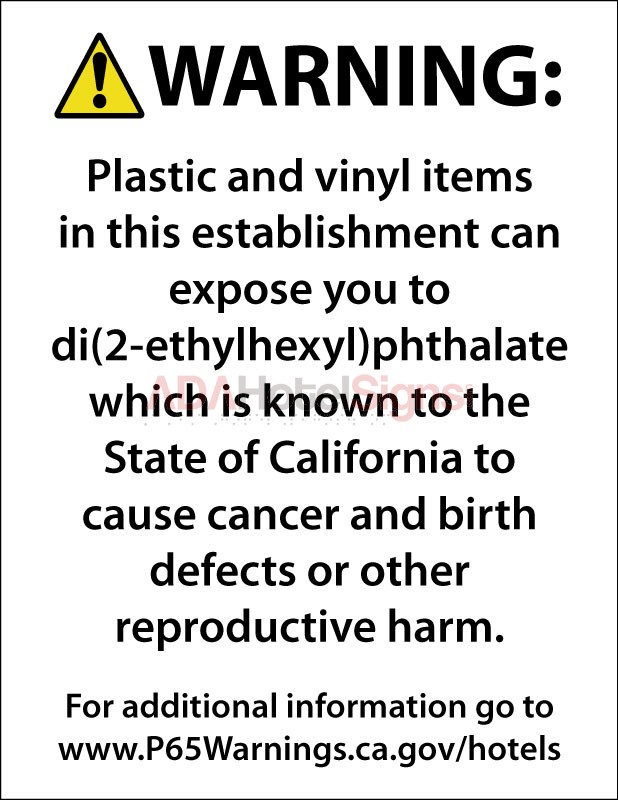 Reception/Check In/Prop 65 Plastics