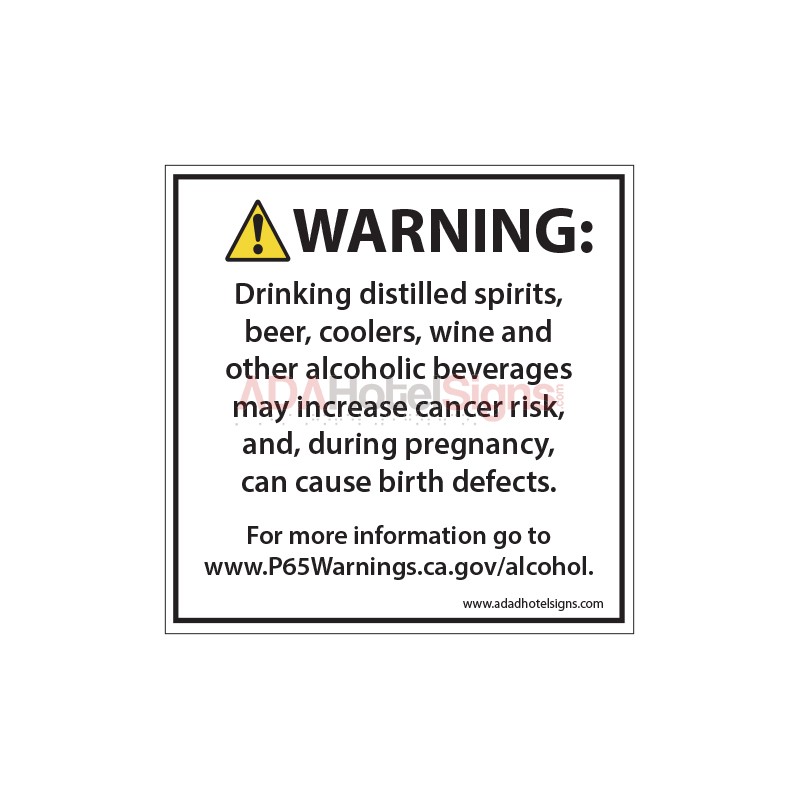 Entrance-Prop 65/Alcohol Warning Sign Small