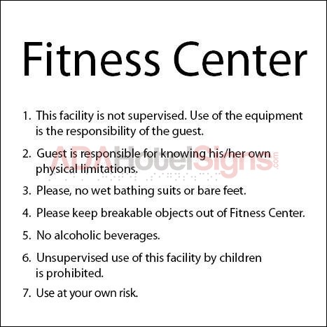Fitness Center Rules