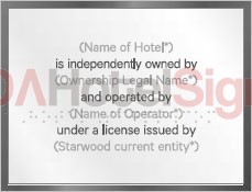 Sheraton Owner Disclaimer Notice Sign