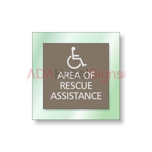 Area of rescue assistance sign