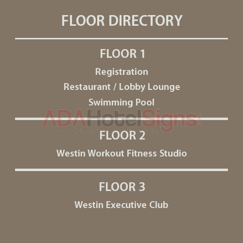 Elevator Cab directory sign