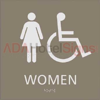 Back of the house Women's accessible restroom sign