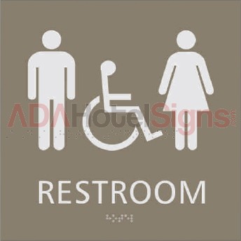 Back of the house Unisex accessible restroom sign