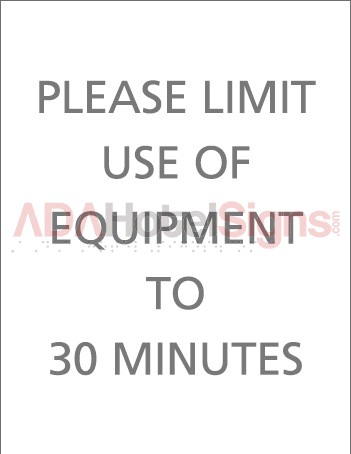 Equipment use limit information sign