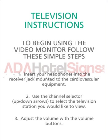 TV instruction information sign