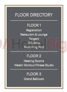 Westin Level Directory Sign