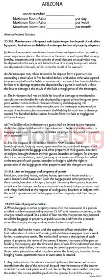 Arizona - State Law Card Insert