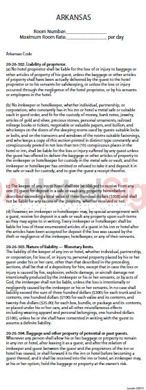 Arkansas - State Law Card Insert