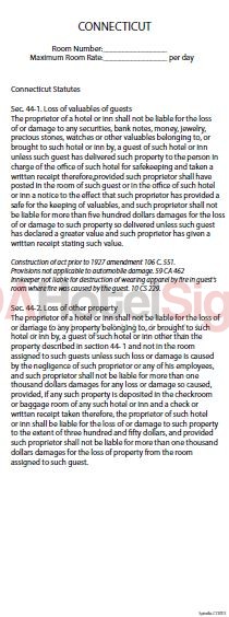 Connecticut - State Law Card Insert (50/pkg)