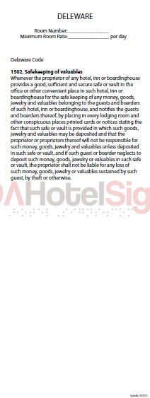 Delaware - State Law Card Insert