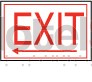 Exit W/ Arrow Pointing Left Flat Sign