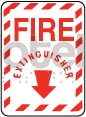Fire Extinguisher W/ Down Arrow Flat Sign