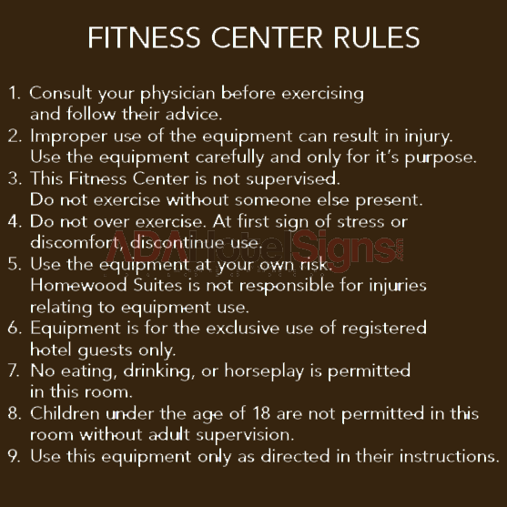 Fitness Center Rules