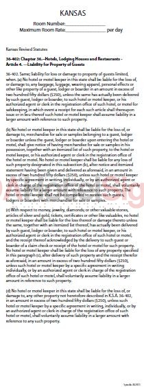 Kansas - State Law Card Insert