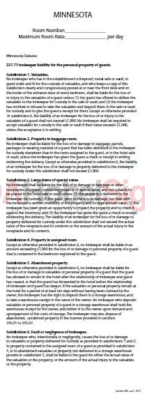 Minnesota - State Law Card Insert