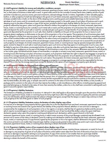 Nebraska - State Law Card Insert