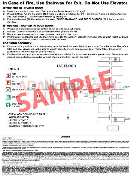 PETG In-Room Evacuation Sign