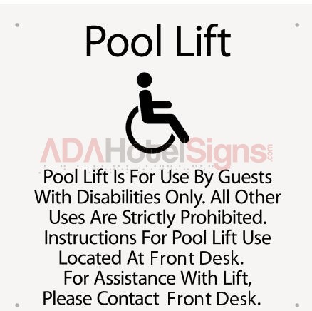 Pool Lift Assistance Front Desk