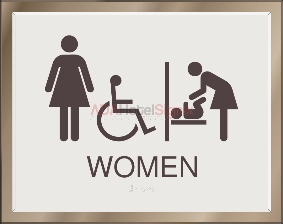 Women's baby changing accessible restroom