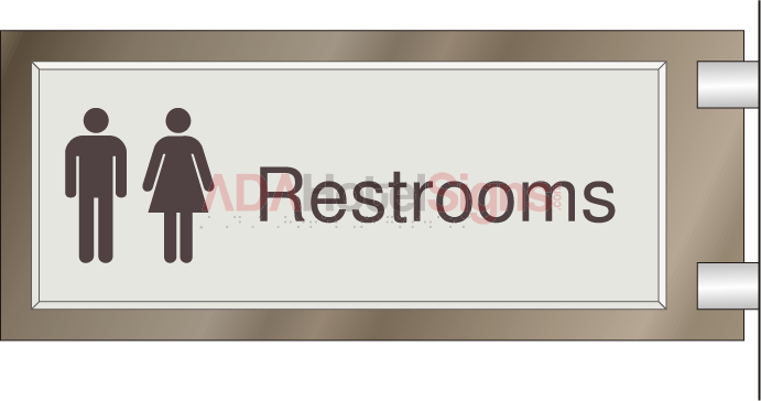 Restroom Flag sign