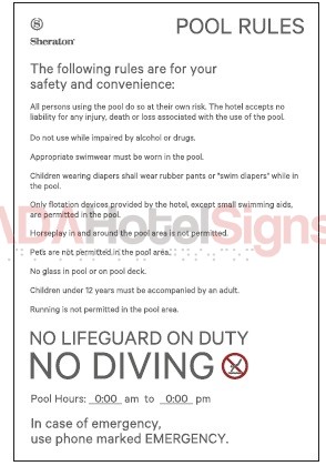 Sheraton Pool Rules (Interior)