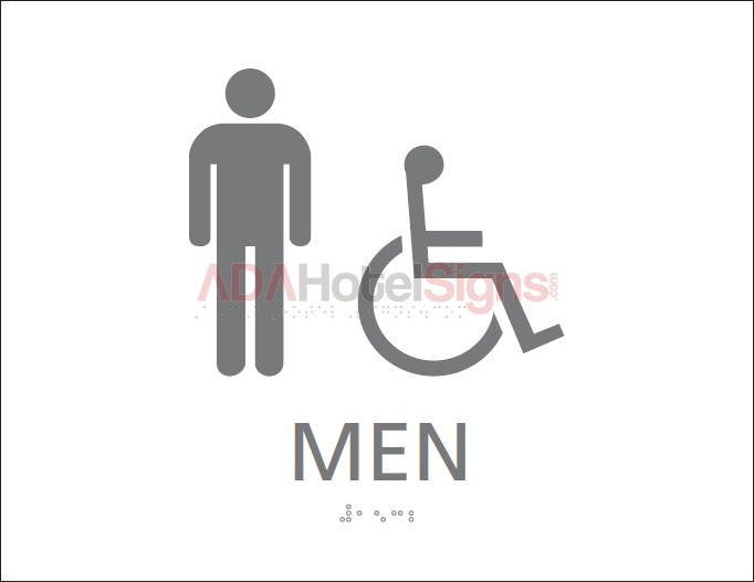 Men's accessible restroom, Westin Workout sign
