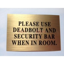 Deadbolt and Security Bar Decal, Gold mylar