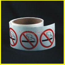 2" Diameter No Smoking Decal (100 Roll)